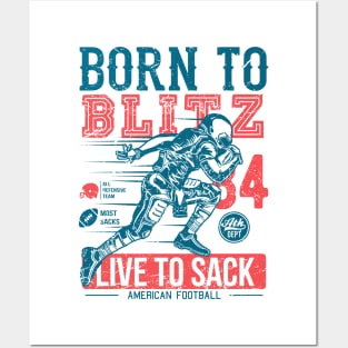 Born To Blitz Live To Sack Posters and Art
